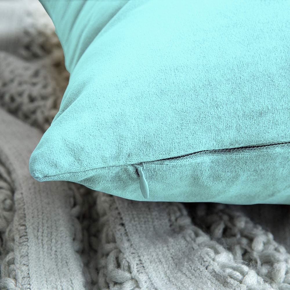 Set di Federe Cuscini Velluto Morbido Resistente Copricuscini Divano Poltrona Soggiorno Arredo Arredamento Design Moderno Elegante Cerniera Invisibile