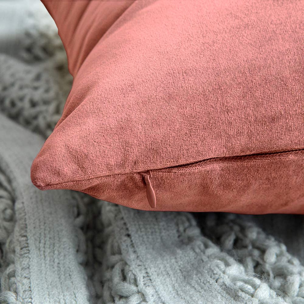 Set di Federe Cuscini Velluto Morbido Resistente Copricuscini Divano Poltrona Soggiorno Arredo Arredamento Design Moderno Elegante Cerniera Invisibile