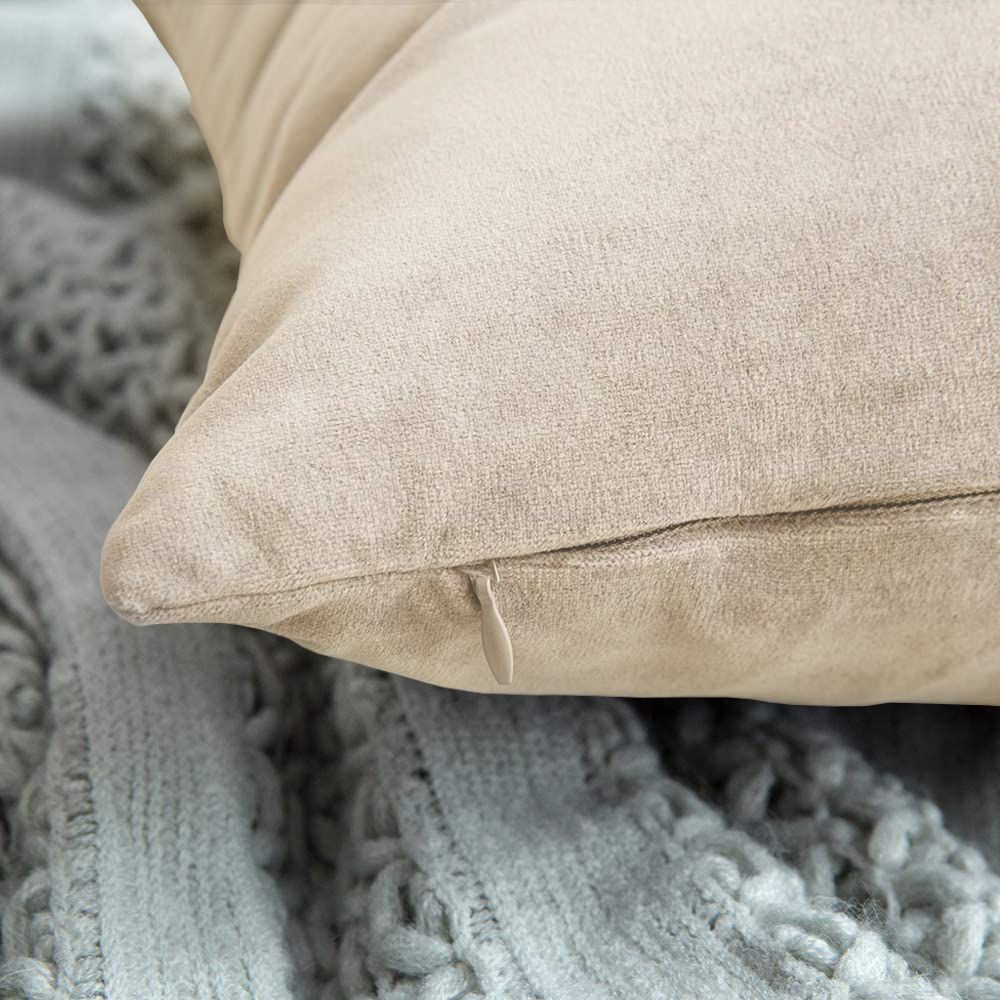 Set di Federe Cuscini Velluto Morbido Resistente Copricuscini Divano Poltrona Soggiorno Arredo Arredamento Design Moderno Elegante Cerniera Invisibile