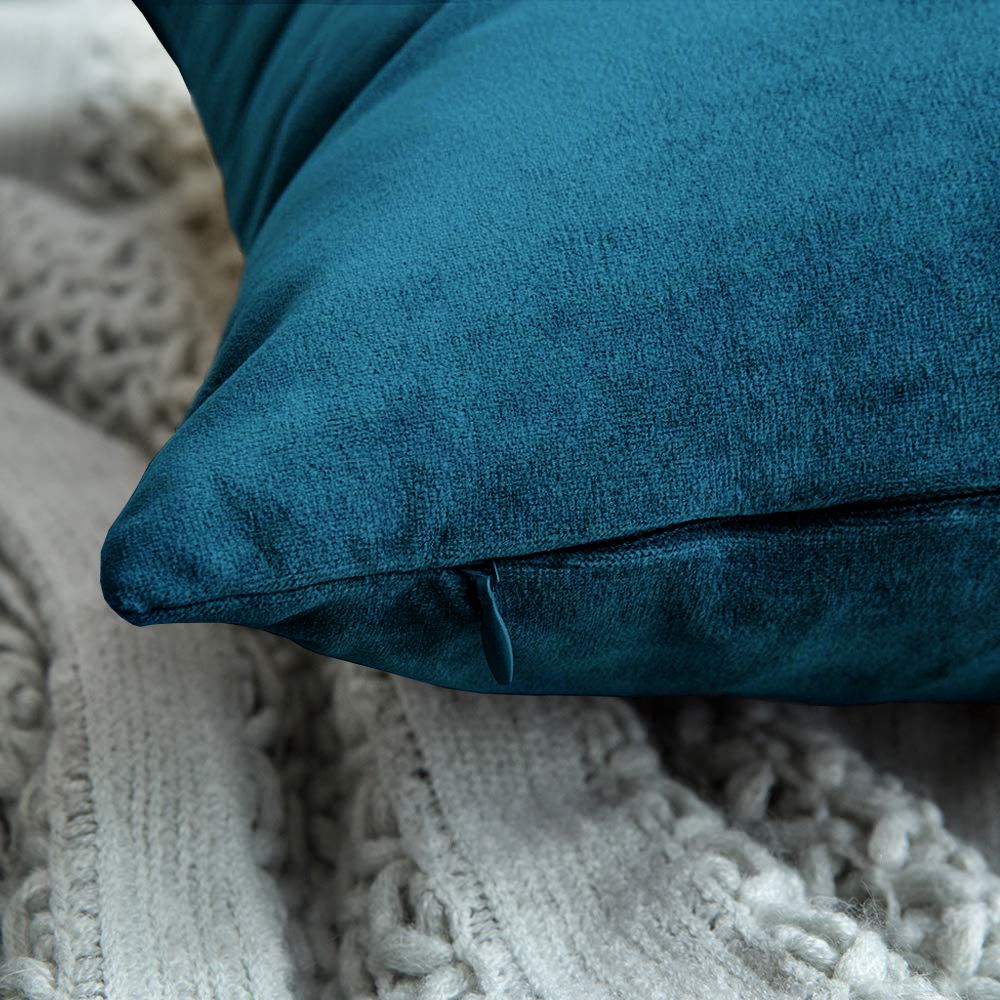 Set di Federe Cuscini Velluto Morbido Resistente Copricuscini Divano Poltrona Soggiorno Arredo Arredamento Design Moderno Elegante Cerniera Invisibile