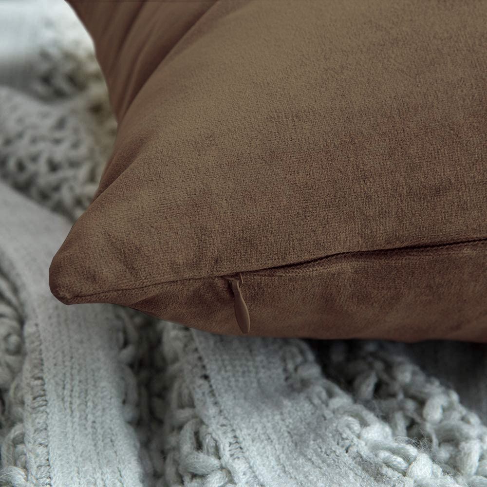 Set di Federe Cuscini Velluto Morbido Resistente Copricuscini Divano Poltrona Soggiorno Arredo Arredamento Design Moderno Elegante Cerniera Invisibile