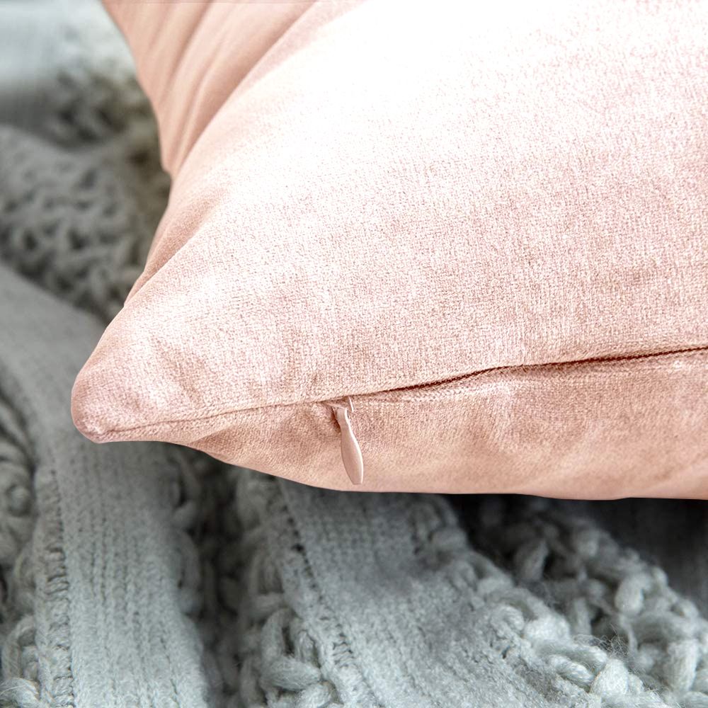 Set di Federe Cuscini Velluto Morbido Resistente Copricuscini Divano Poltrona Soggiorno Arredo Arredamento Design Moderno Elegante Cerniera Invisibile