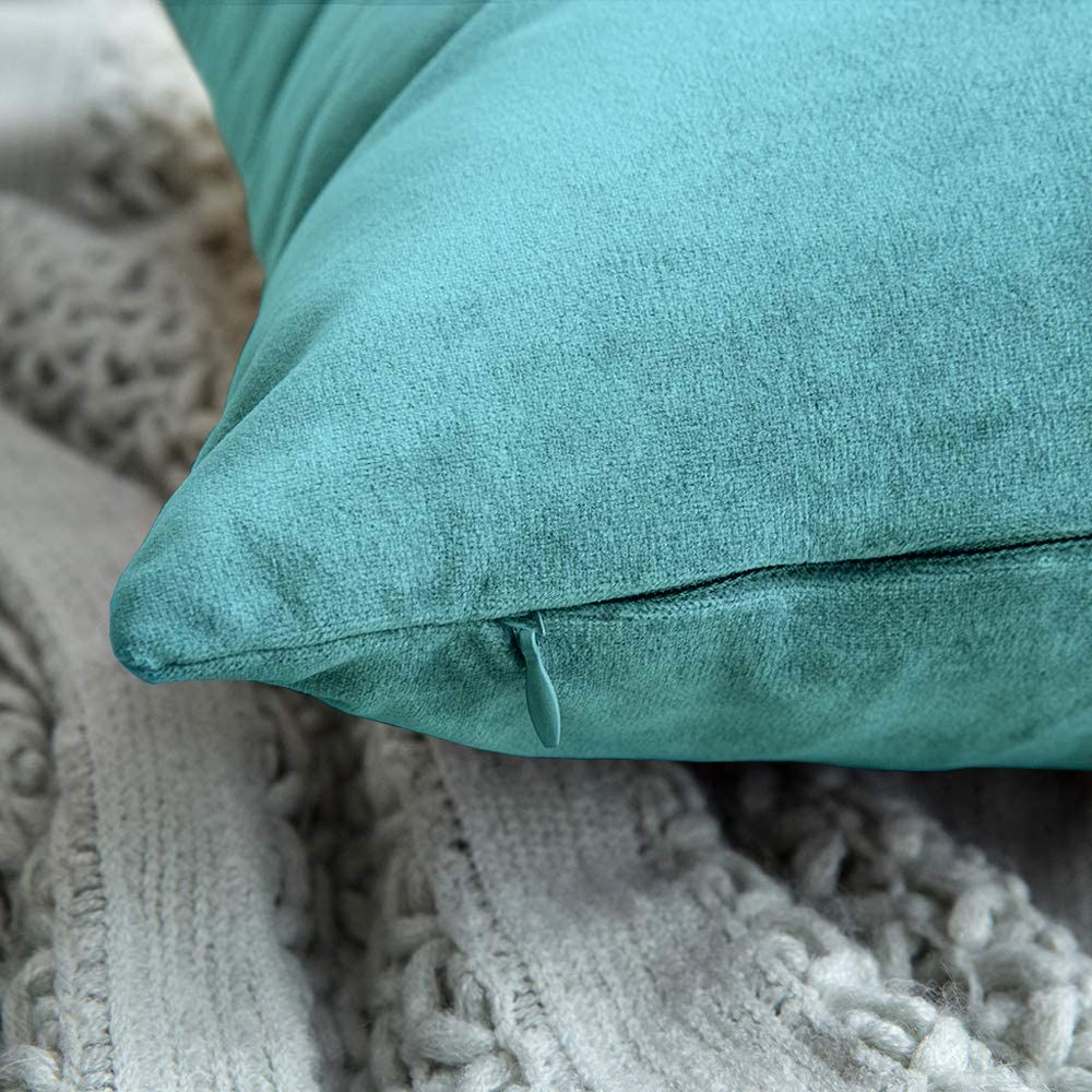 Set di Federe Cuscini Velluto Morbido Resistente Copricuscini Divano Poltrona Soggiorno Arredo Arredamento Design Moderno Elegante Cerniera Invisibile