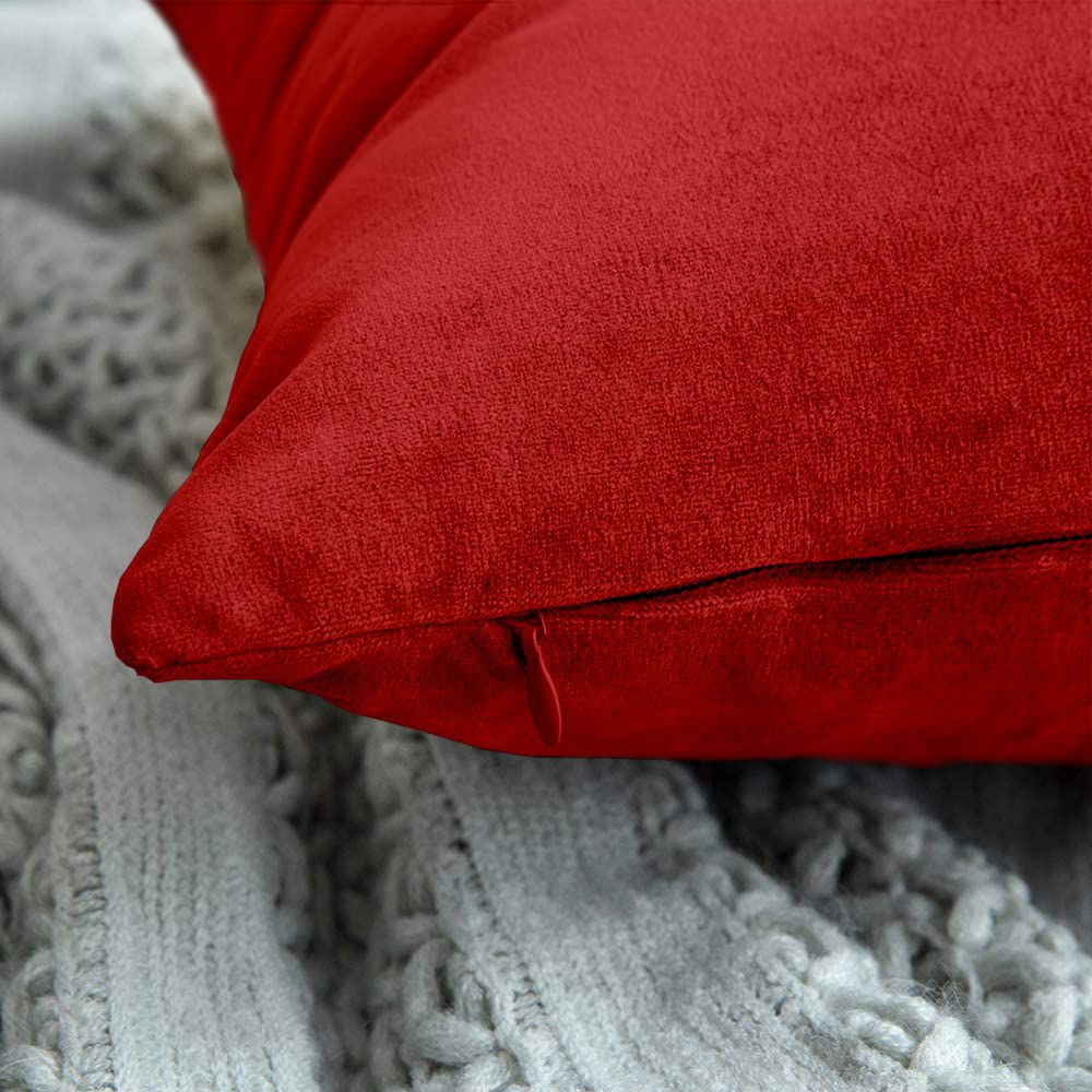 Set di Federe Cuscini Velluto Morbido Resistente Copricuscini Divano Poltrona Soggiorno Arredo Arredamento Design Moderno Elegante Cerniera Invisibile