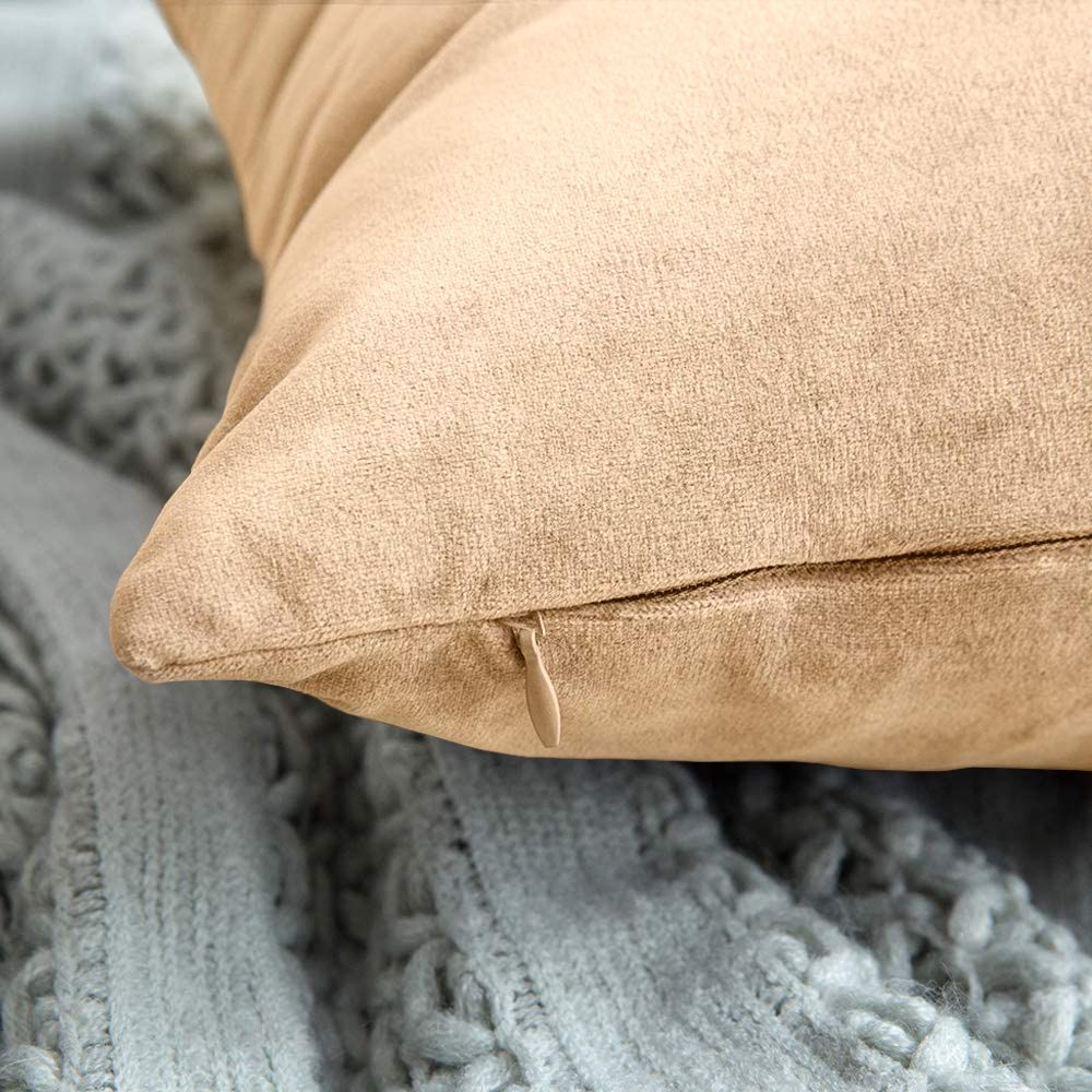 Set di Federe Cuscini Velluto Morbido Resistente Copricuscini Divano Poltrona Soggiorno Arredo Arredamento Design Moderno Elegante Cerniera Invisibile