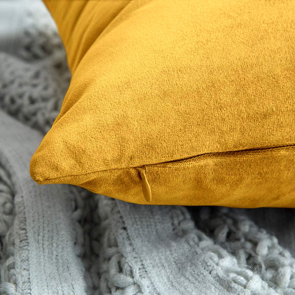 Set di Federe Cuscini Velluto Morbido Resistente Copricuscini Divano Poltrona Soggiorno Arredo Arredamento Design Moderno Elegante Cerniera Invisibile