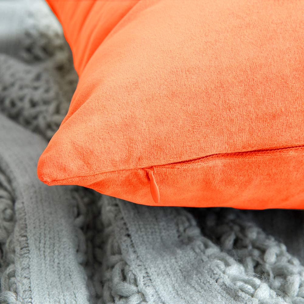 Set di Federe Cuscini Velluto Morbido Resistente Copricuscini Divano Poltrona Soggiorno Arredo Arredamento Design Moderno Elegante Cerniera Invisibile