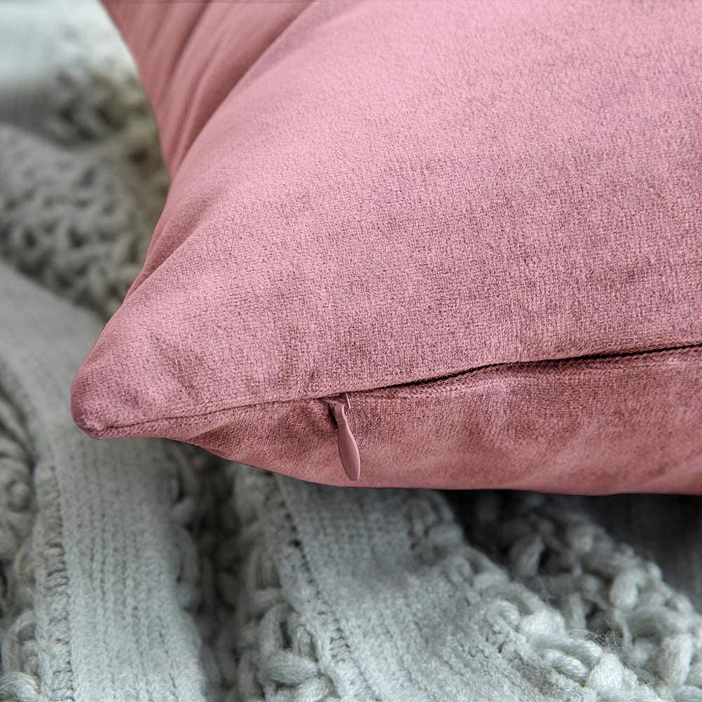 Set di Federe Cuscini Velluto Morbido Resistente Copricuscini Divano Poltrona Soggiorno Arredo Arredamento Design Moderno Elegante Cerniera Invisibile