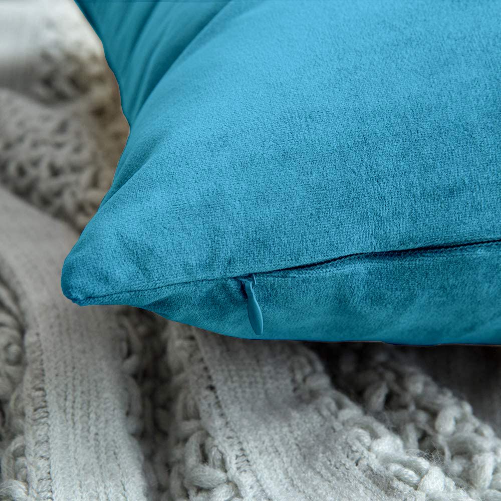 Set di Federe Cuscini Velluto Morbido Resistente Copricuscini Divano Poltrona Soggiorno Arredo Arredamento Design Moderno Elegante Cerniera Invisibile