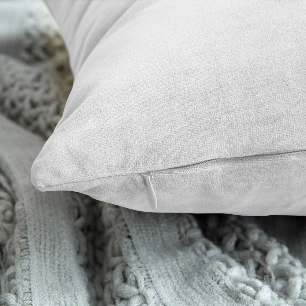 Set di Federe Cuscini Velluto Morbido Resistente Copricuscini Divano Poltrona Soggiorno Arredo Arredamento Design Moderno Elegante Cerniera Invisibile