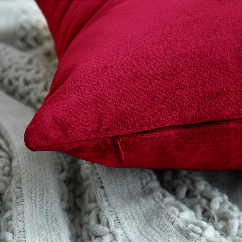 Set di Federe Cuscini Velluto Morbido Resistente Copricuscini Divano Poltrona Soggiorno Arredo Arredamento Design Moderno Elegante Cerniera Invisibile