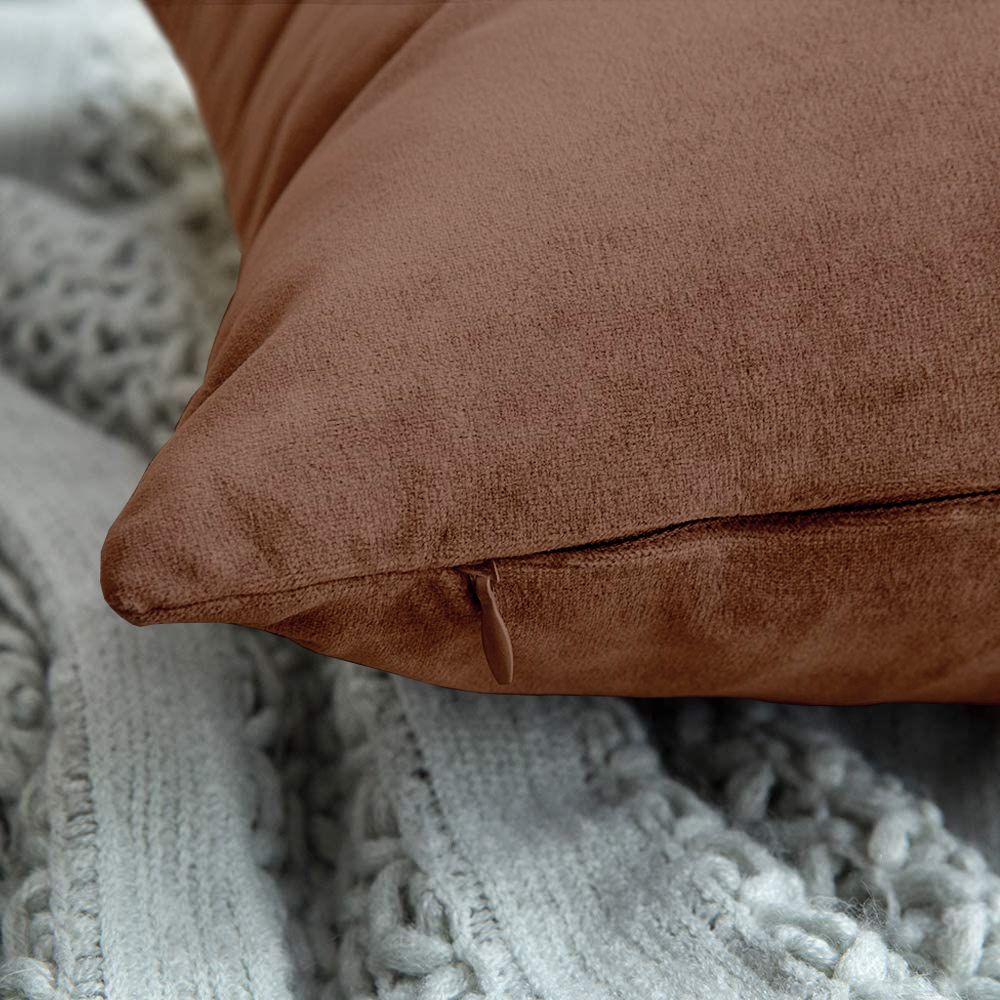 Set di Federe Cuscini Velluto Morbido Resistente Copricuscini Divano Poltrona Soggiorno Arredo Arredamento Design Moderno Elegante Cerniera Invisibile