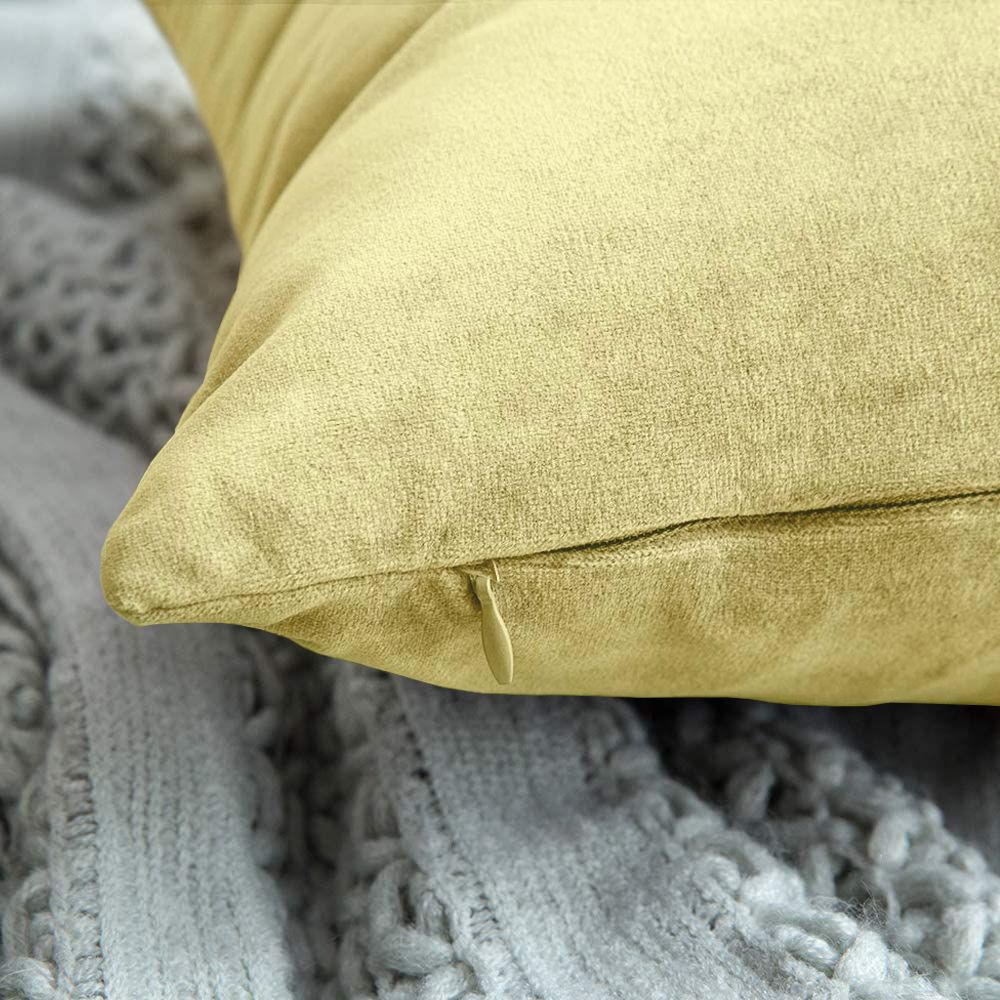 Set di Federe Cuscini Velluto Morbido Resistente Copricuscini Divano Poltrona Soggiorno Arredo Arredamento Design Moderno Elegante Cerniera Invisibile