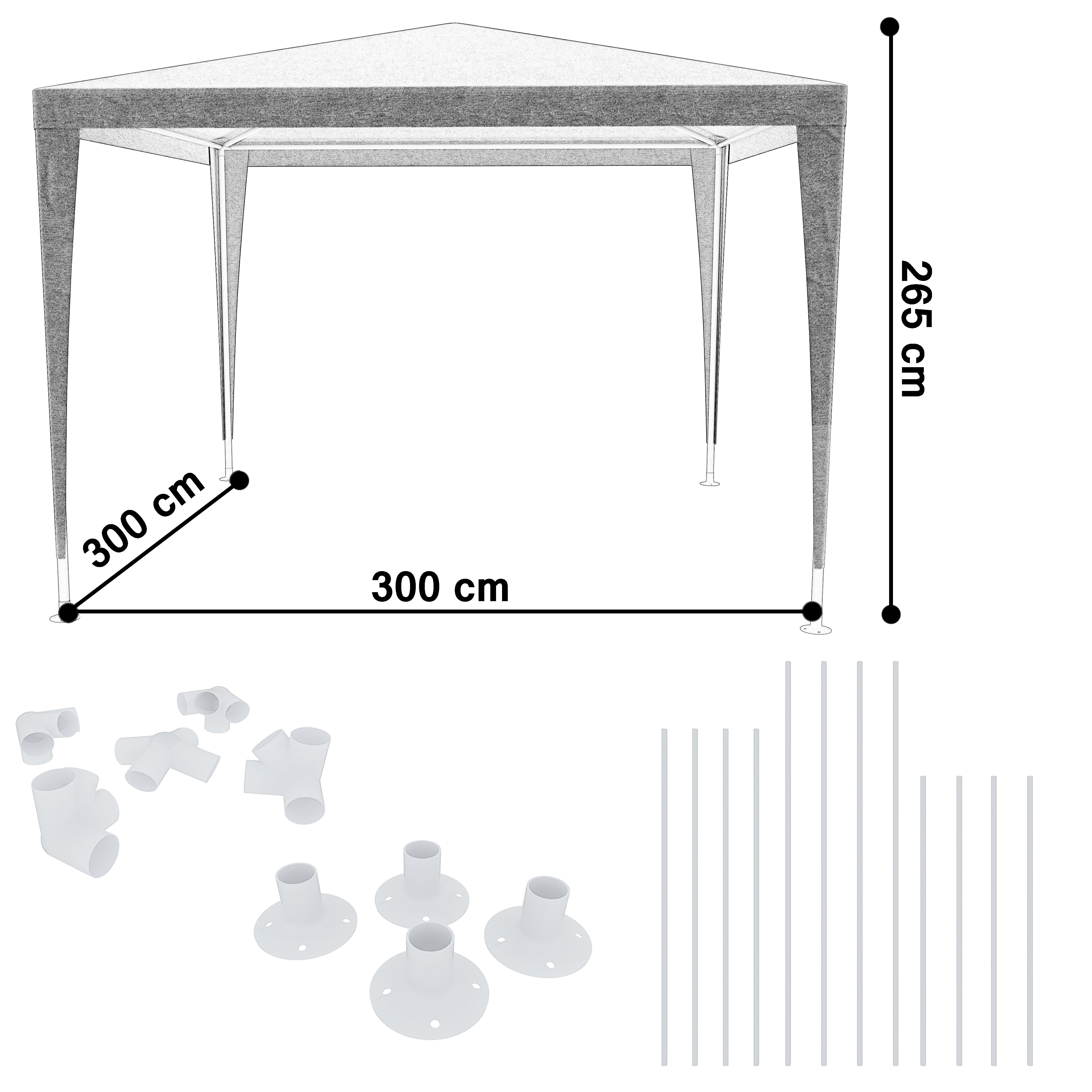Set Gazebo Giardino, Struttura Acciaio Copertura Impermeabile Idrorepellente Resistente Raggi Solari UV Ombrellone Tenda Fiere Campeggio Esterno Piscina