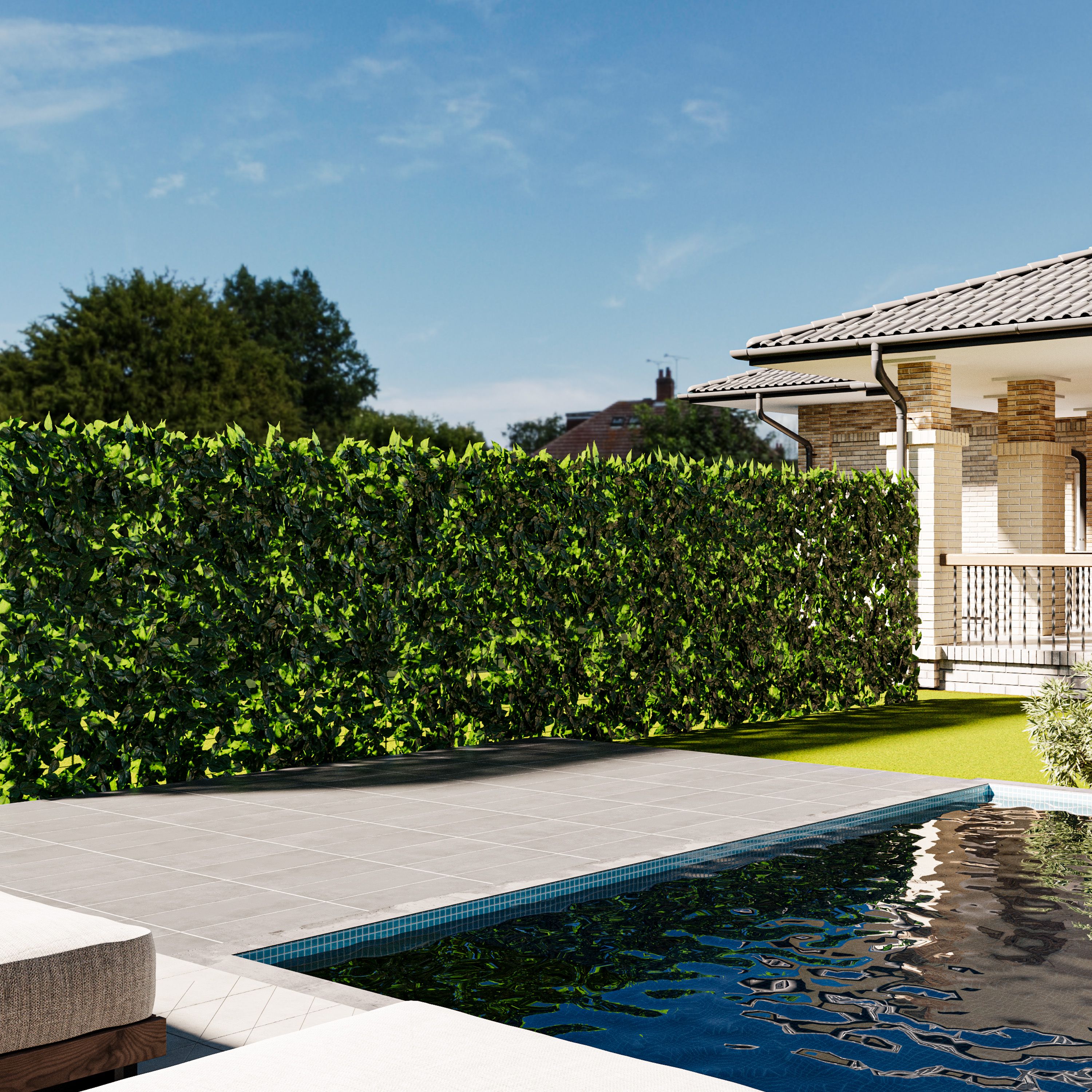 Siepe Artificiale Ultra Coprente Anticaduta Rotolo Frangivista Frangivento Ornamentale Foglia Edera Sintetica Ringhiera Terrazzo Balcone Giardino Recinzione