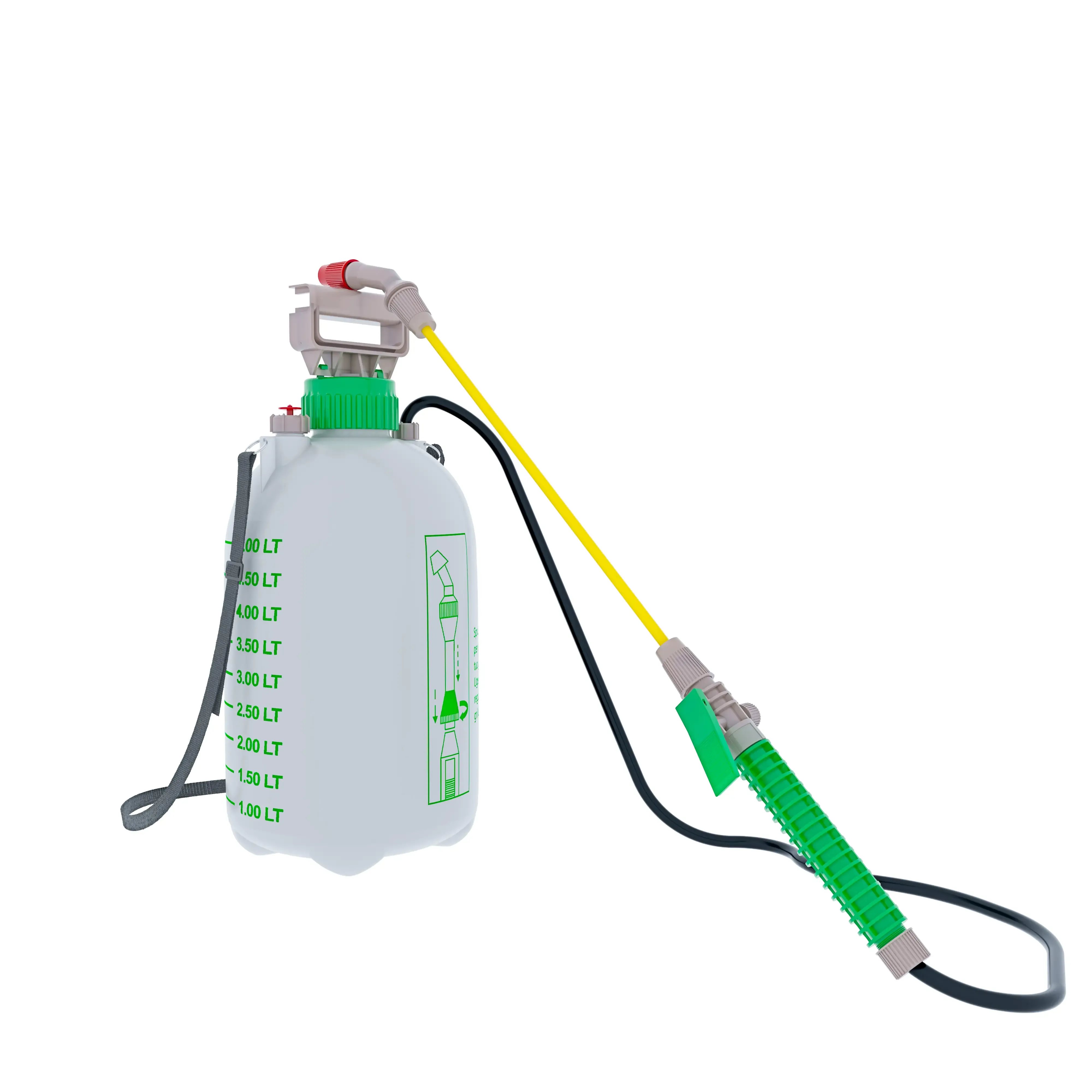 Spruzzatore A Pressione Da 5 Litri Azionamento a Pompa Manuale Irroratore Tubo E Lancia Tracolla Zaino Da Giardino Con Ugello Regolabile Per IrStoccolmazione Nebulizzatore Colore Bianco e Verde