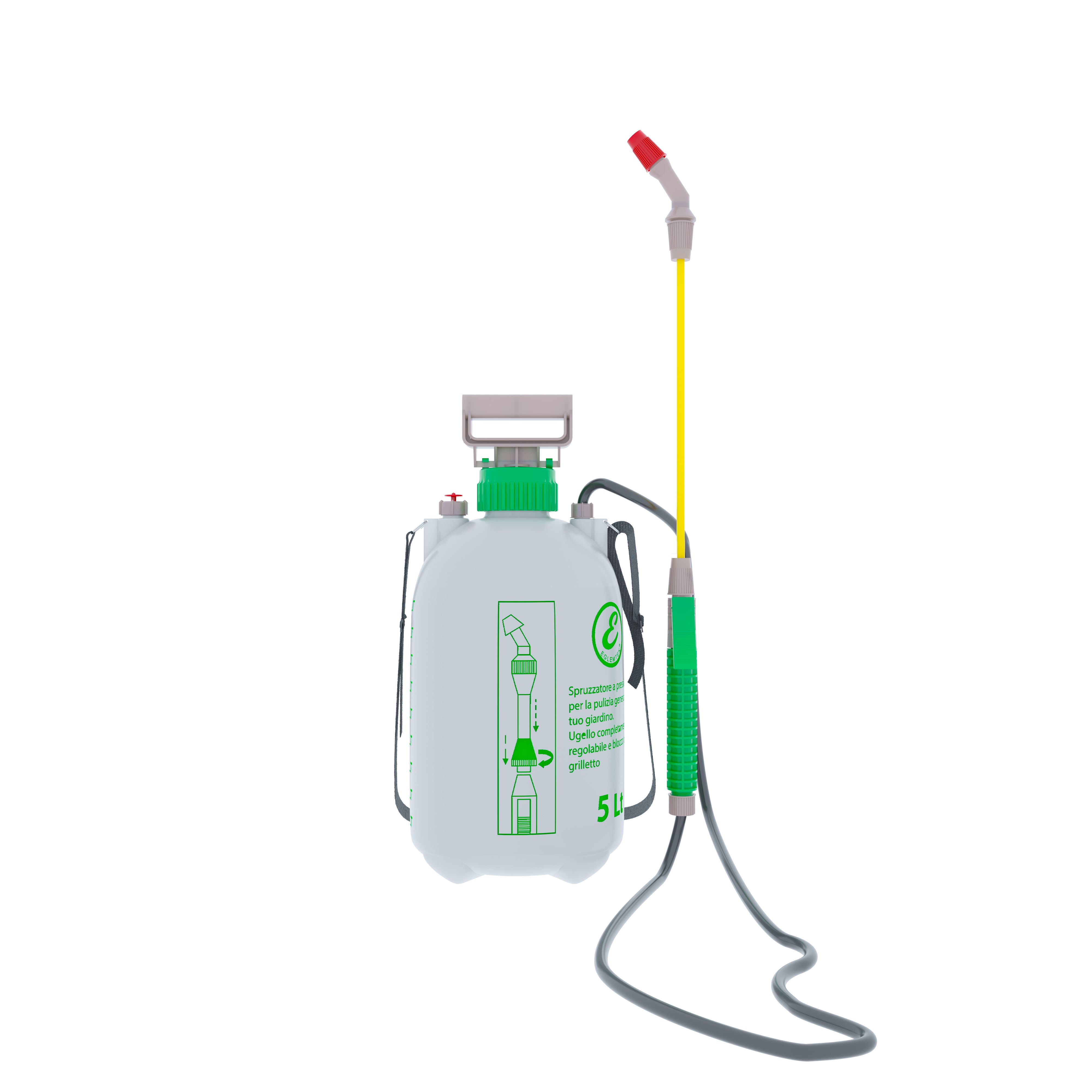 Spruzzatore A Pressione Da 5 Litri Azionamento a Pompa Manuale Irroratore Tubo E Lancia Tracolla Zaino Da Giardino Con Ugello Regolabile