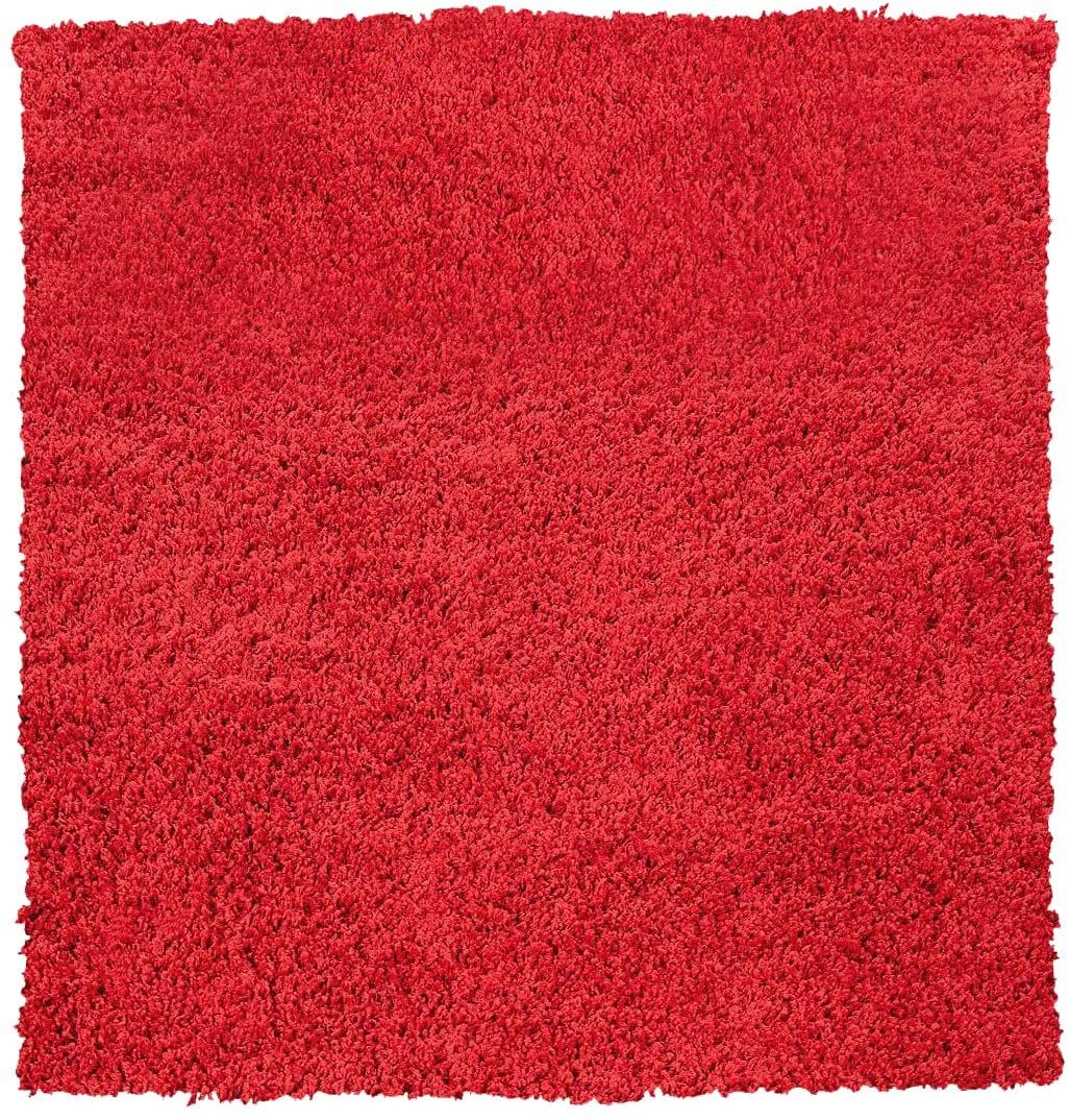 Tappeto Shaggy A Pelo Lungo Antiscivolo Moderno Per Salotto Camera Soggiorno In Diversi Colori E Misure, Colore Intenso e Brillante, 40 x 60 cm, Rosso
