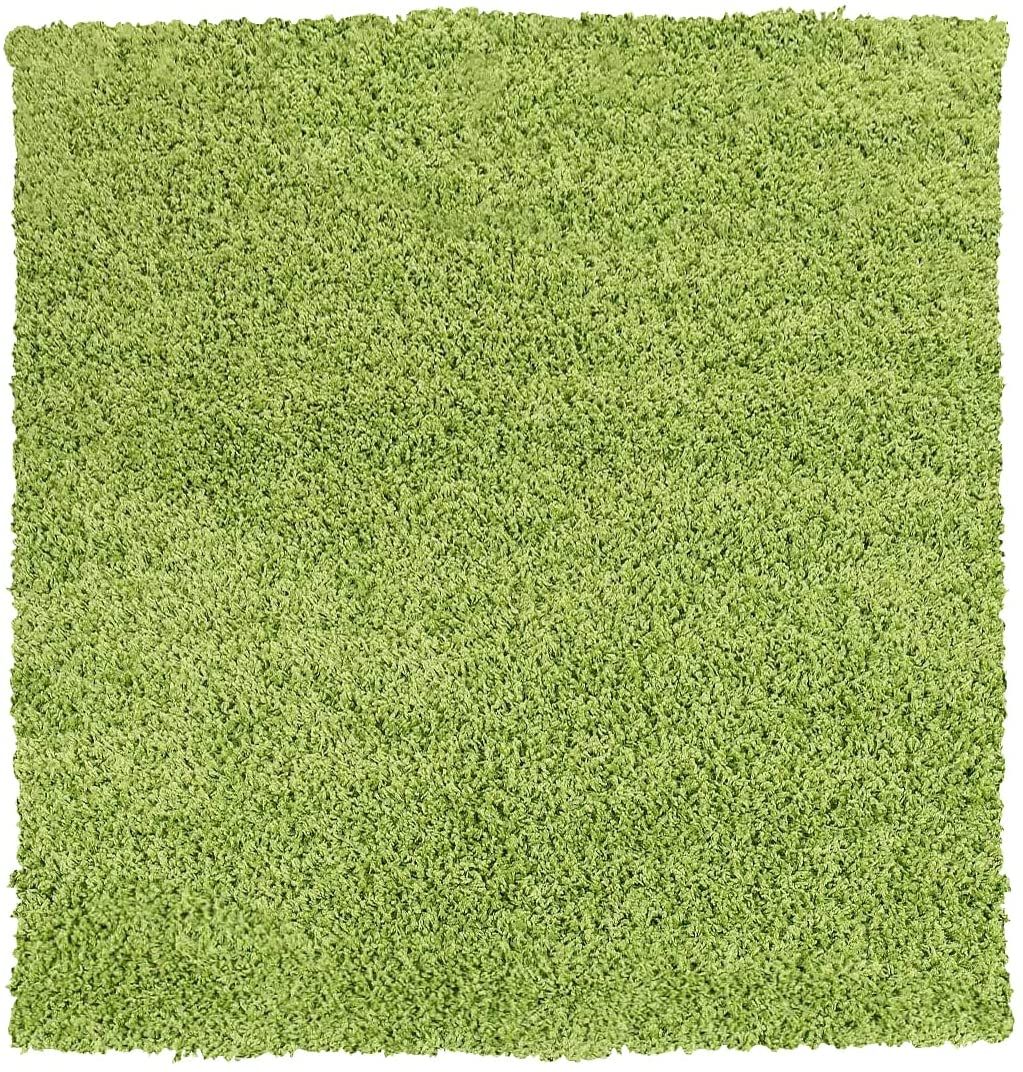 Tappeto Shaggy A Pelo Lungo Antiscivolo Moderno Per Salotto Camera Soggiorno In Diversi Colori E Misure, Colore Intenso e Brillante, rotondo 120 cm, Verde