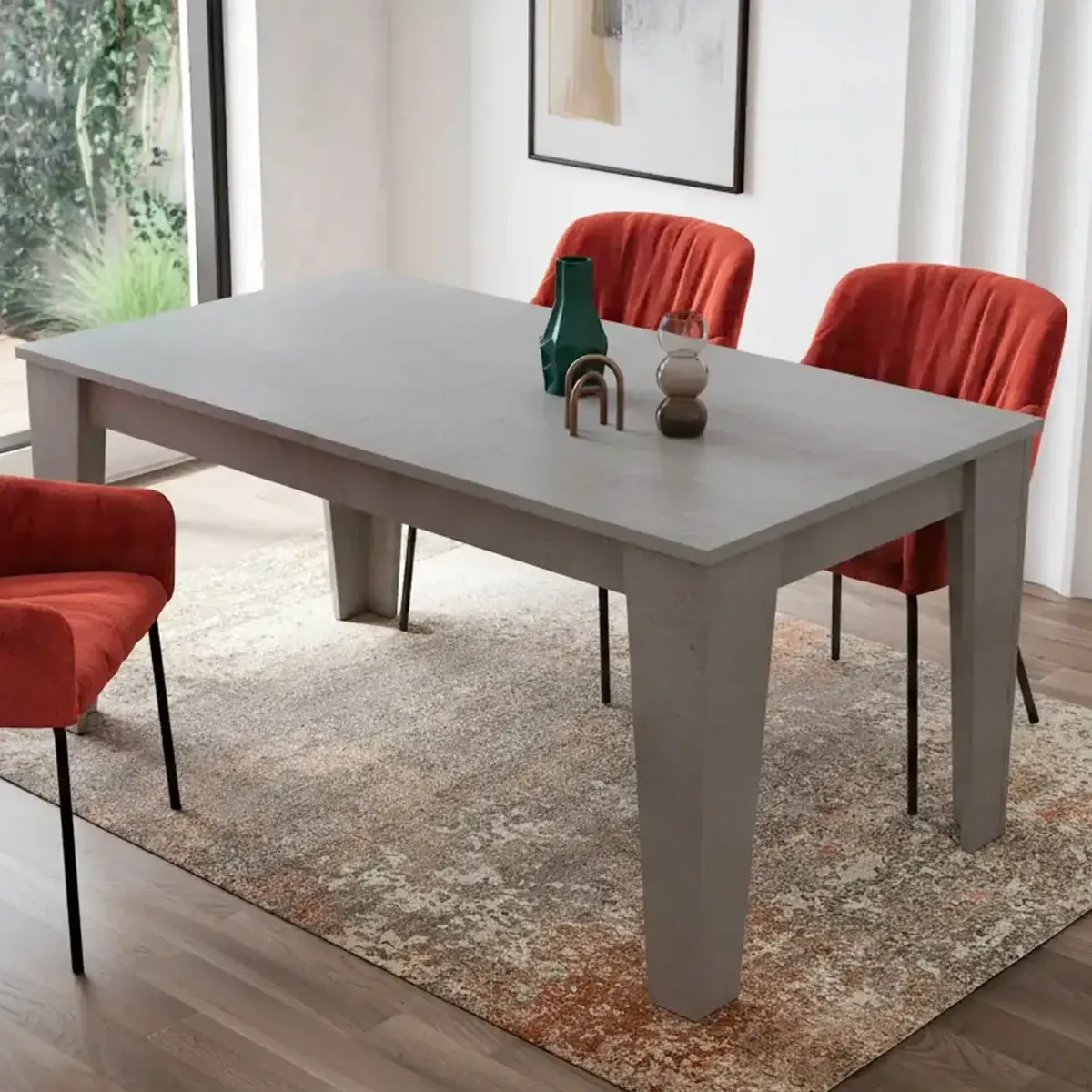 Tavolo da Pranzo Allungabile Da 160 A 220 Cm Gambe a Spillo Design Moderno 10 Posti In Melaminico Estensibile Con Guide In Metallo Cucina Salotto Soggiorno 220 x 90 x 78 Cm Bianco