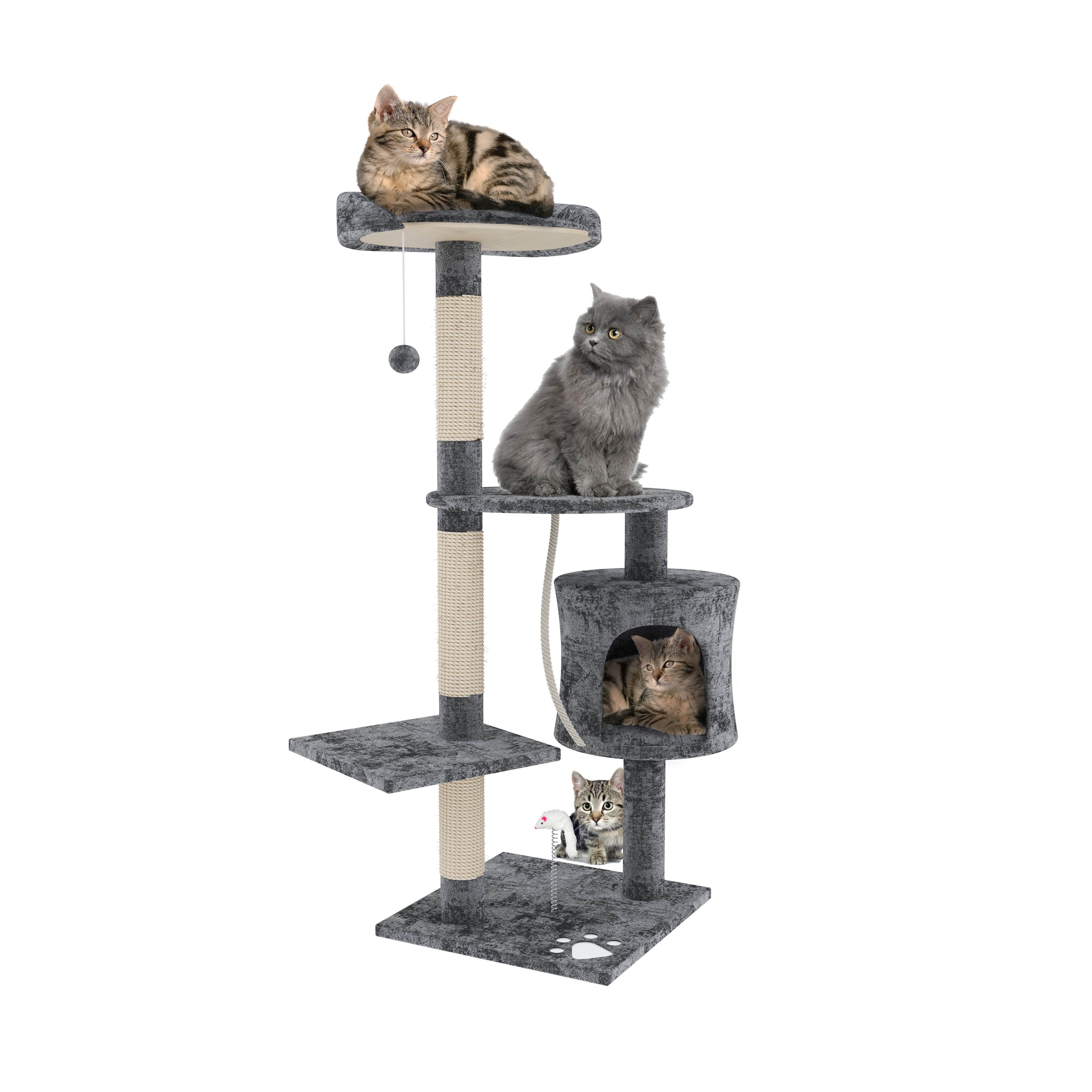 Tiragraffi Albero Palo Gioco Per Gatti Con Corda Sisal Tiragraffi Angolare Multifunzione Giocattolo Stimolante Cuccia Gatto