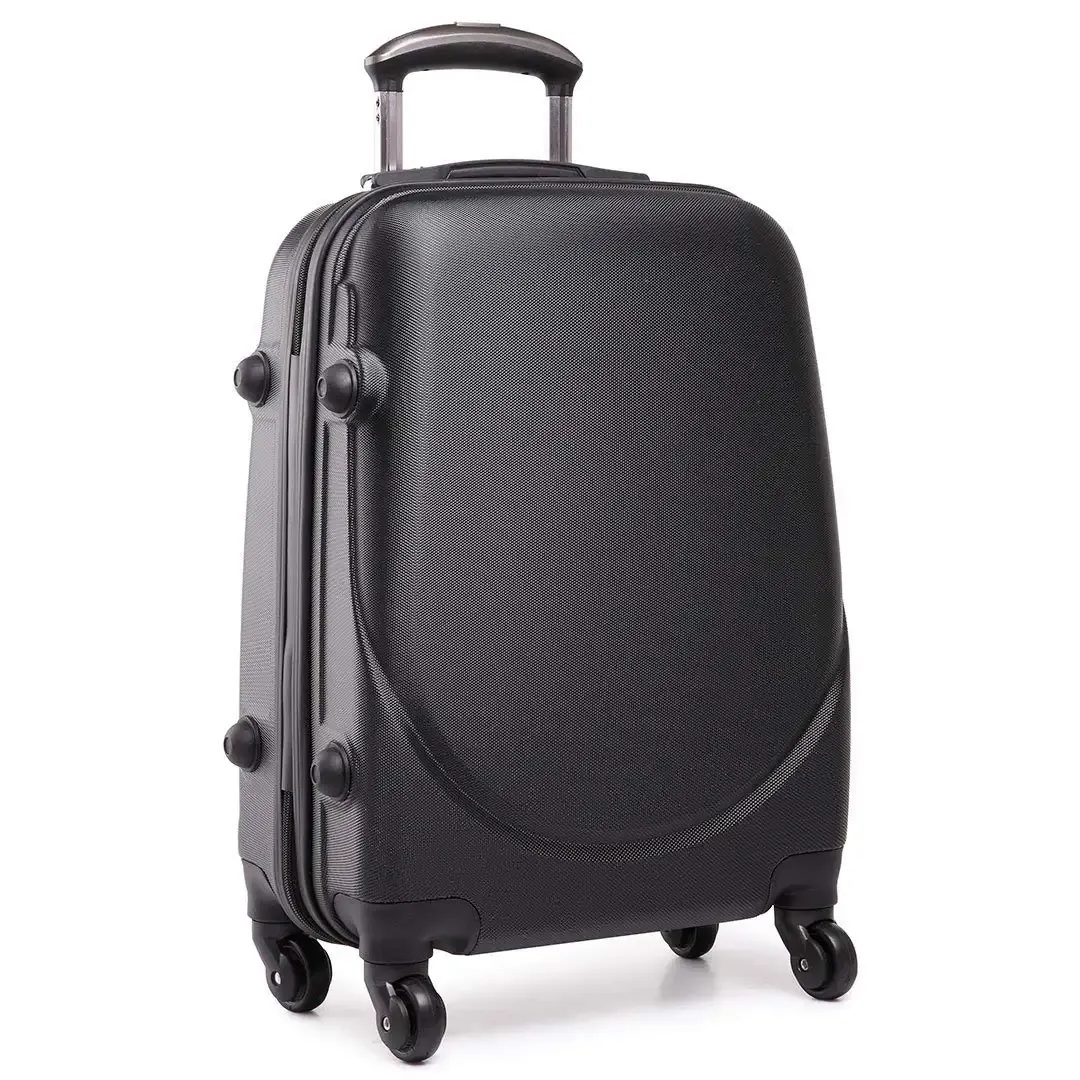 Trolley da Cabina Bagaglio a Mano London 20", Capienza 40 Litri,Ideale a bordo EasyJet Ryanair Alitalia Meridiana, Trolley in ABS e Policarbonato, 55 x 34 x 24 cm Nero