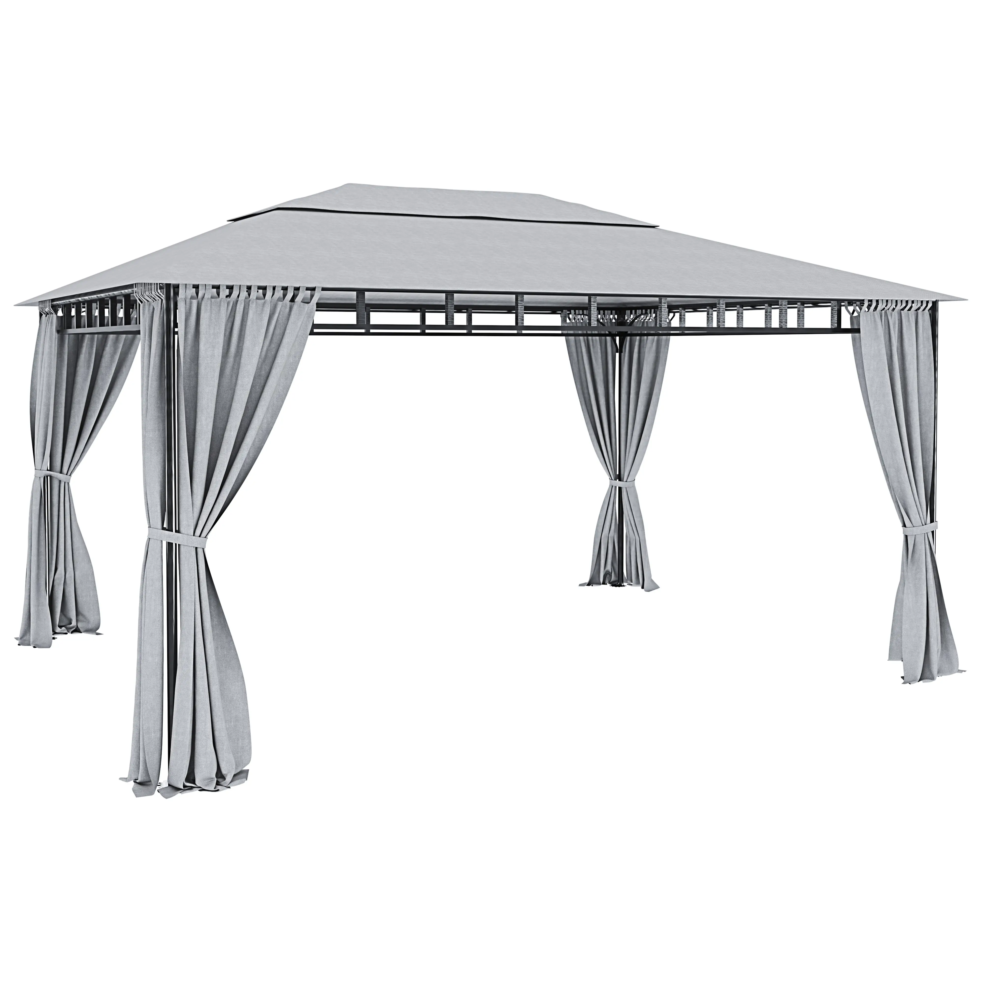 Gazebo Da Giardino Con Tende Laterali Richiudibili Struttura In Acciaio Robusto Copertura Impermeabile