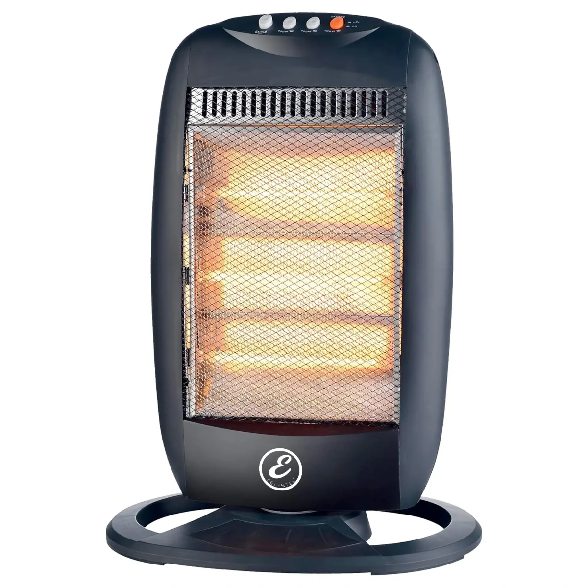 Stufa Alogena Oscillante 1200W con 3 Elementi 3 Livelli di Potenza Riscaldamento Rapido Basso Consumo Oscillazione 70° Silenziosa Portatile Sistema Anti Ribaltamento Fino S 40m² 38 × 28 × 55 cm