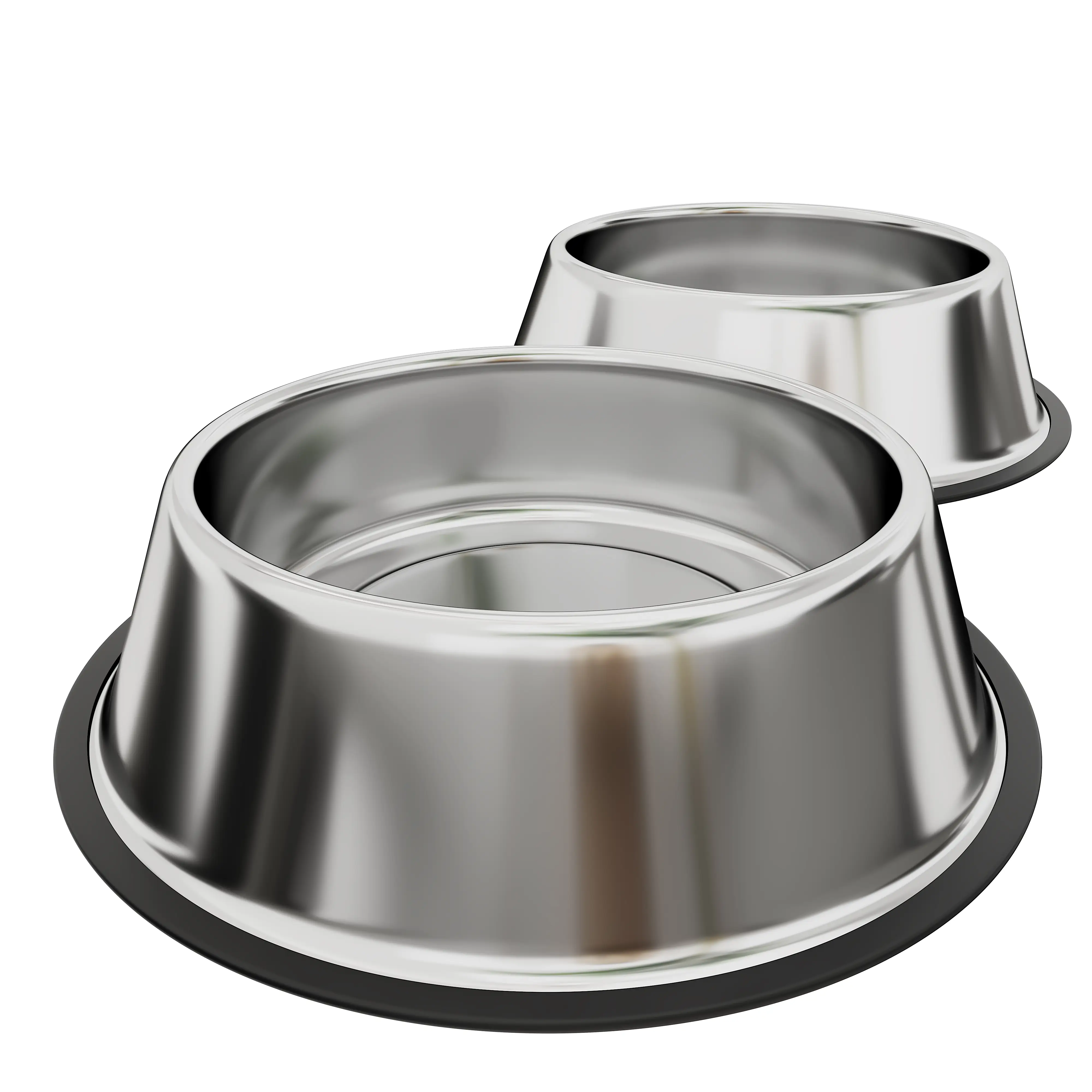 Set di 2 Ciotole per Cani Gatti in Acciaio Inox inossidabile con Gomma Antiscivolo Alla Base Ciotola Cibo Croccantini