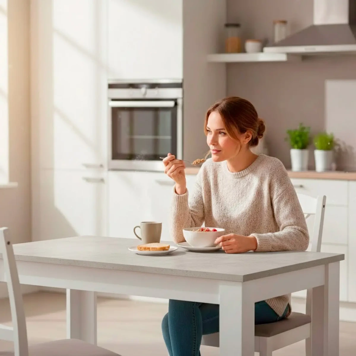 Tavolo da Pranzo 4 Posti Fisso Stile Nordico Moderno Minimal Tavolino per Cucina Sala da Pranzo Soggiorno Zona Living
