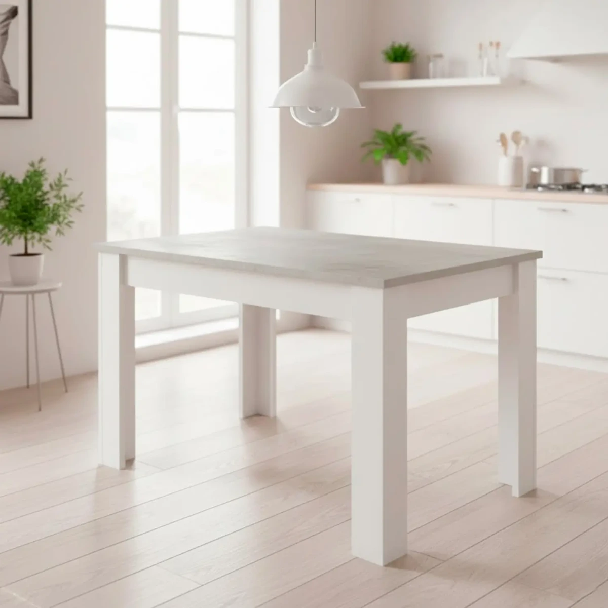 Tavolo da Pranzo 4 Posti Fisso Stile Nordico Moderno Minimal Tavolino per Cucina Sala da Pranzo Soggiorno Zona Living