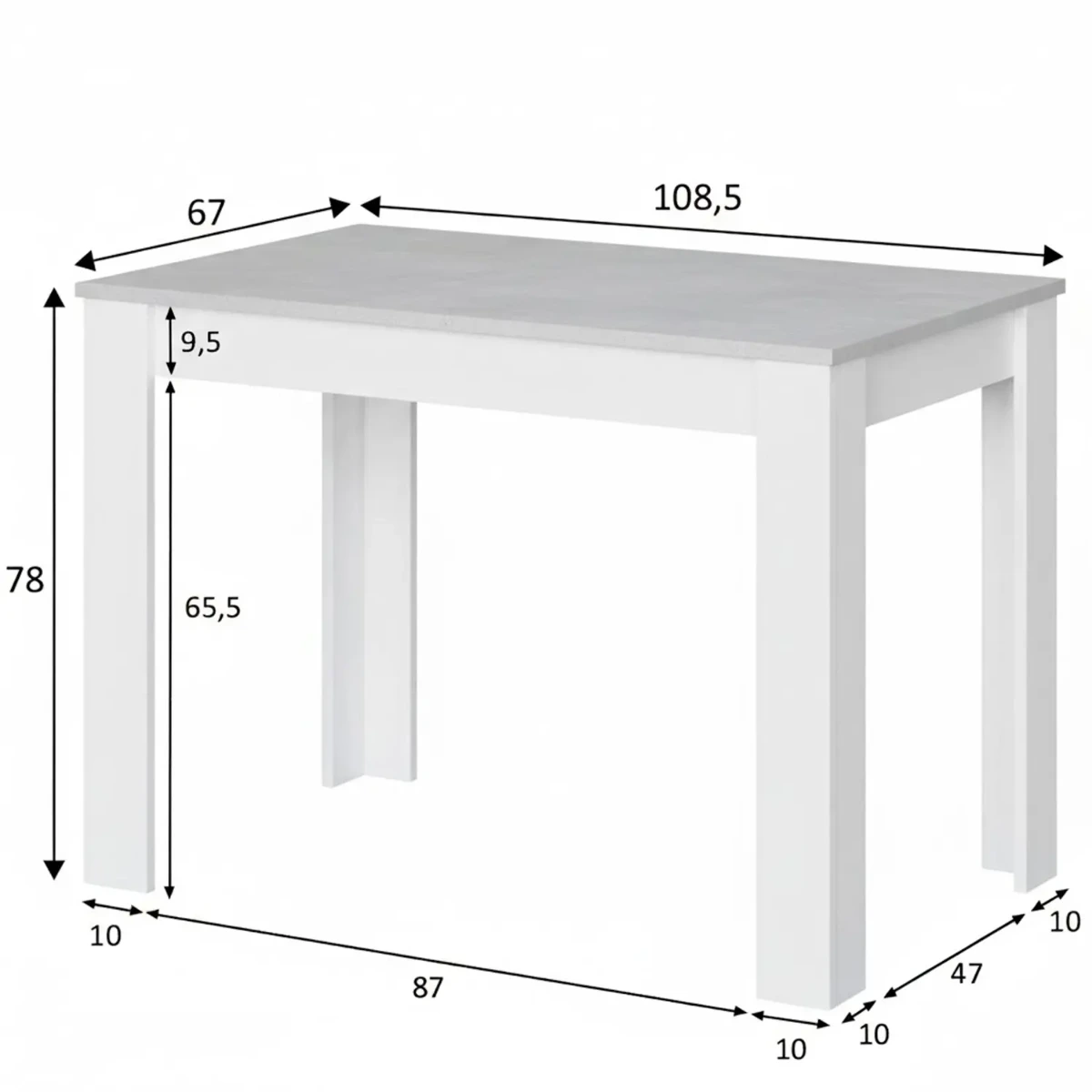 Tavolo da Pranzo 4 Posti Fisso Stile Nordico Moderno Minimal Tavolino per Cucina Sala da Pranzo Soggiorno Zona Living