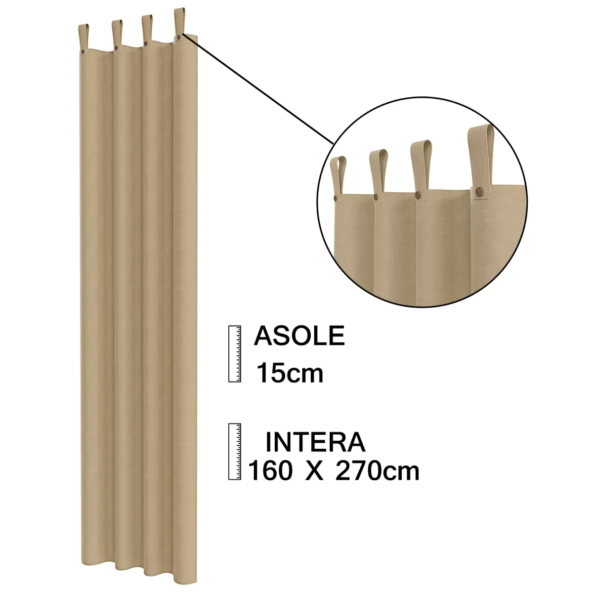 Tenda Gazebo da Esterno Idrorepellente Resistente Impermeabile Antimuffa con Passanti e Bottoni Tenda Oscurante per Giardino Balcone Piscina Terrazzo 150 x 270 Cm