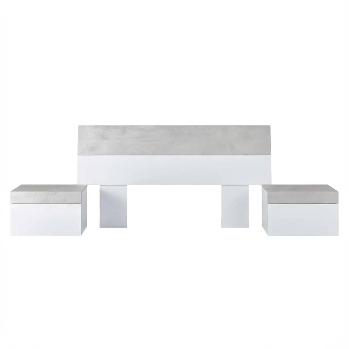 Testiera Letto Matrimoniale con 2 Comodini da 1 Cassetto e Guide Metalliche Design Moderno Minimal per Camera da Letto Stanza Ospiti