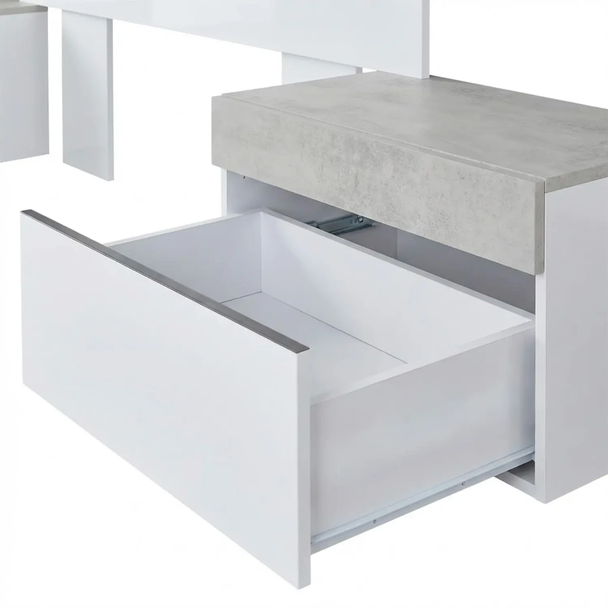 Testiera Letto Matrimoniale con 2 Comodini da 1 Cassetto e Guide Metalliche Design Moderno Minimal per Camera da Letto Stanza Ospiti